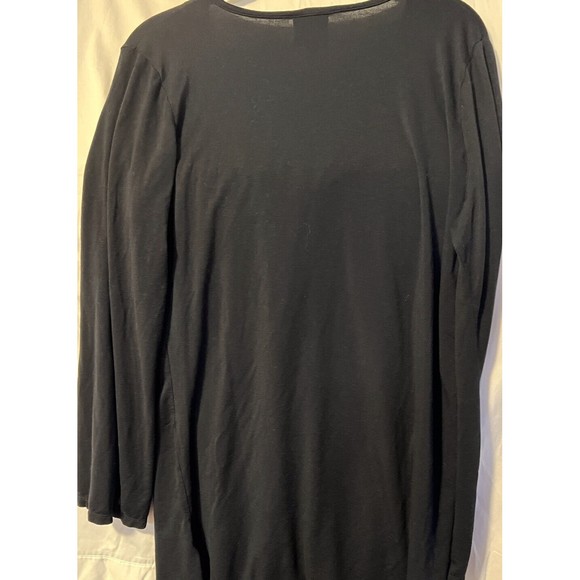 Diane Gilman DG2 HSN Beaded Black Rayon Tunic Multicolor Gemstones size Large - Picture 3 of 11